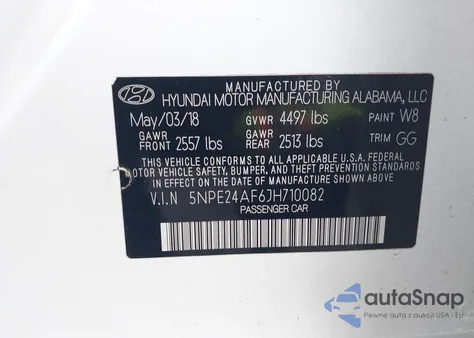 2018 Hyundai Sonata Se from USA, damaged, VIN 5NPE24AF6JH710082